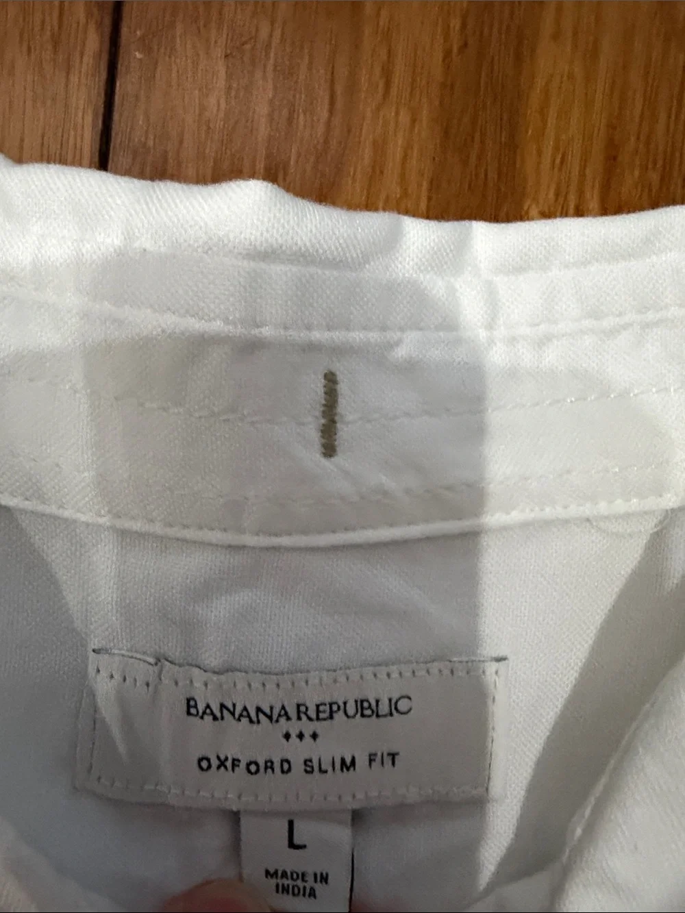 Banana Republic Oxford Slim Fit White Long-Sleeve Button-Up Dress Shirt L